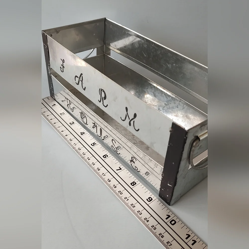 Tray Galvanized Square With Handle  New Out Tags